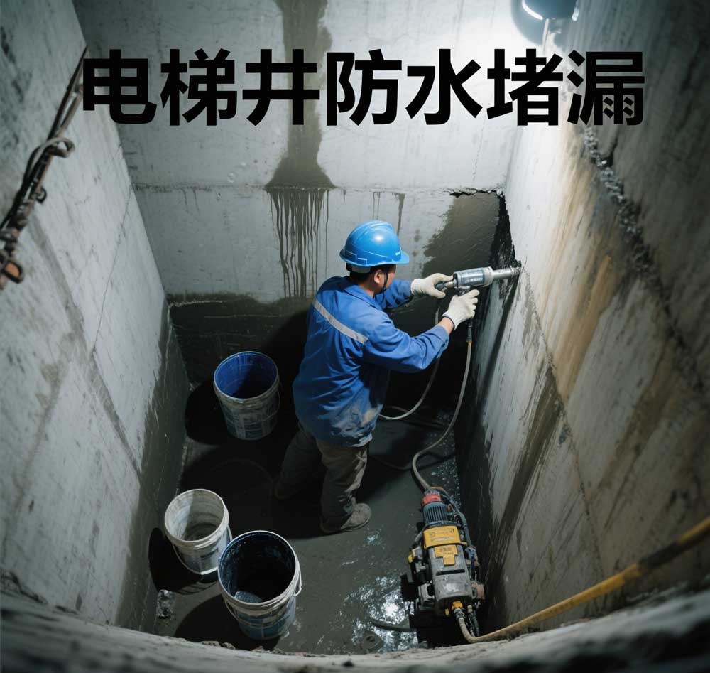 电梯井防水堵漏，专业电梯井漏水维修公司